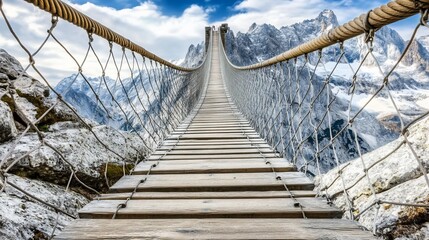 Obraz premium Mountain Suspension Bridge