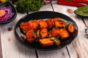 Indian cuisine - spicy chili paneer