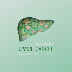 Liver Cancer Awareness Month poster with flowers