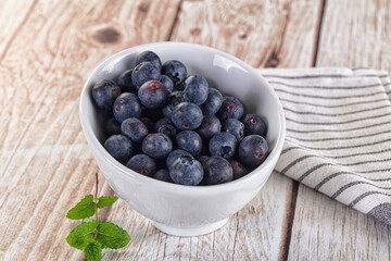 Raw ripe sweet and juicy blueberry