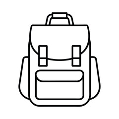 Simple Line Art Illustration of a Backpack