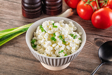 Cottage cheese with green onion