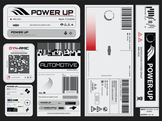 Label pack design. Vector graphic asset for streetwear design. Retro futuristic element in Y2K for apparel, clothing and poster design