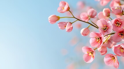 Pink Blossoms Blooming Against Clear Blue Sky