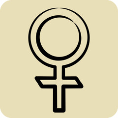 Icon Venus Astrology. related to Astrology symbol. hand drawn style. design editable