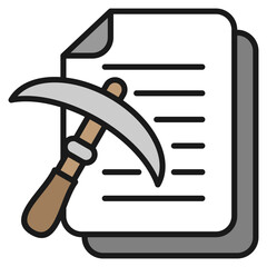 Text Miner Icon For Design Elements