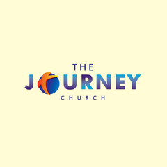 vector logo with cross symbol church journey