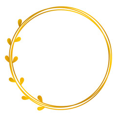 Aesthetic gold leaves circle frame