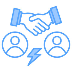 Conflict Resolution Blue Icon