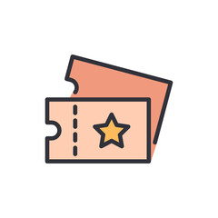 Coupon colored icons, minimalist vector illustration ,simple transparent graphic element .Isolated on white background