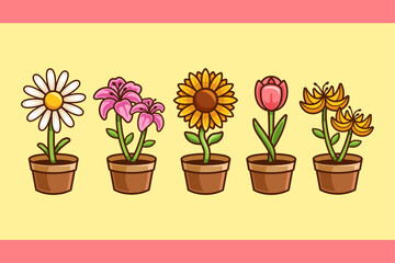 houseplant in pots vector illustration 