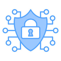 Cyber Security Blue Icon
