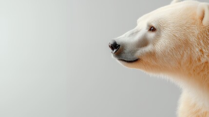 Polar Bear Profile Portrait on a Simple Background
