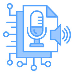 Speech Synthesis Blue Icon