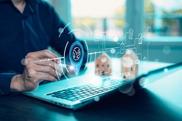 Supply Chain Management concept transportation and logistic suppliers, import export and transport industry. network distribution growth. container cargo ship and trucks of industrial cargo freight