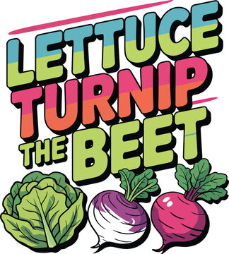 Naklejki Lettuce turnip the beet colorful vector illustration with vegetables graphic