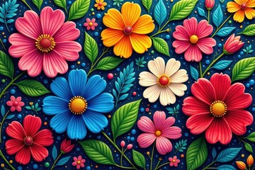 Intricate floral pattern, vibrant colors, lush blooms, beautiful, advertisement, background