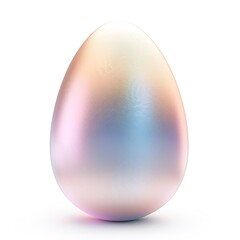 Chic Easter egg with soft gradient pastel colors on a white background