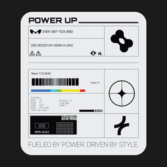 Label pack design. Vector graphic asset for streetwear design. Retro futuristic element in Y2K for apparel, clothing and poster design