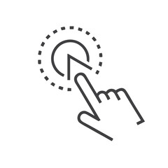 Mouse Cursor Click Icon for Web Interface Design - Ideal for Online Tutorials, Interactive Applications, Website Development and Digital Learning Materials