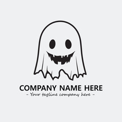 Ghost face icon illustration black and white vector image