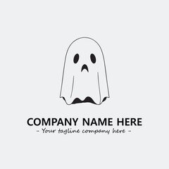 Ghost face icon illustration black and white vector image