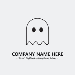 Ghost face icon illustration black and white vector image