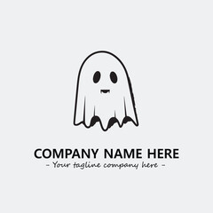 Ghost face icon illustration black and white vector image