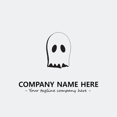 Ghost face icon illustration black and white vector image
