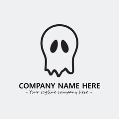 Ghost face icon illustration black and white vector image