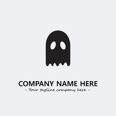 Ghost face icon illustration black and white vector image