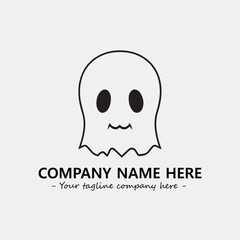 Ghost face icon illustration black and white vector image