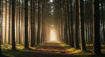 Obraz premium Misty forest path (1)