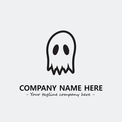 Ghost face icon illustration black and white vector image