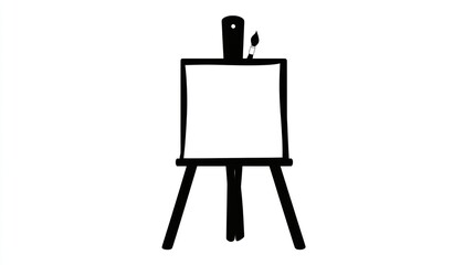 Simple easel with blank canvas (2)