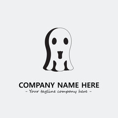 Ghost face icon illustration black and white vector image