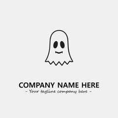 Ghost face icon illustration black and white vector image