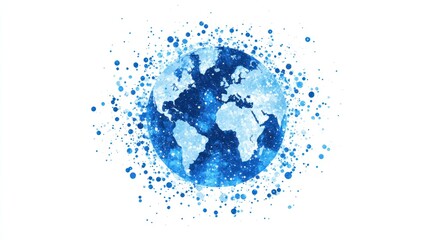 Abstract Blue Earth Graphic