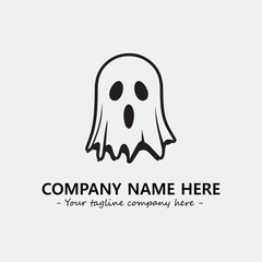 Ghost face icon illustration black and white vector image