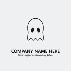 Ghost face icon illustration black and white vector image