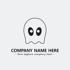 Ghost face icon illustration black and white vector image