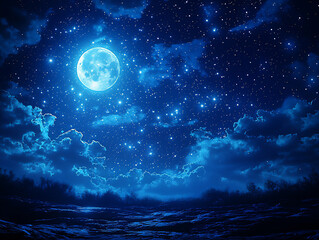 Fototapeta premium star_pattern_moonlit_sky,