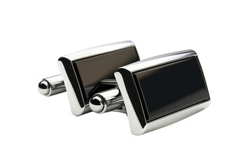 Modern Minimalism: Rectangular Cufflinks Isolated On White Background.