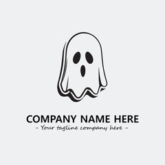 Ghost face icon illustration black and white vector image