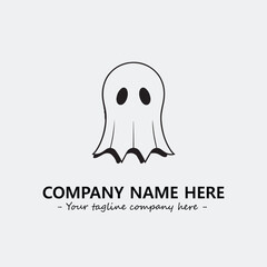 Ghost face icon illustration black and white vector image