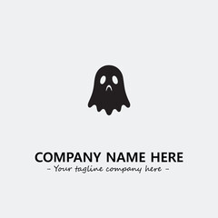 Ghost face icon illustration black and white vector image