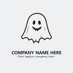 Ghost face icon illustration black and white vector image