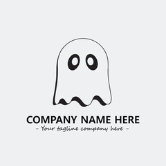 Obraz premium Ghost face icon illustration black and white vector image