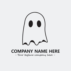 Ghost face icon illustration black and white vector image
