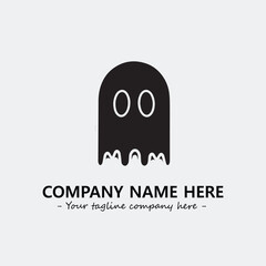 Ghost face icon illustration black and white vector image